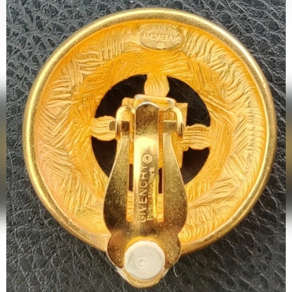 Givenchy Multi Rhinestone Gold Plated Signed Clip-On Earrings - Picture 3 of 9